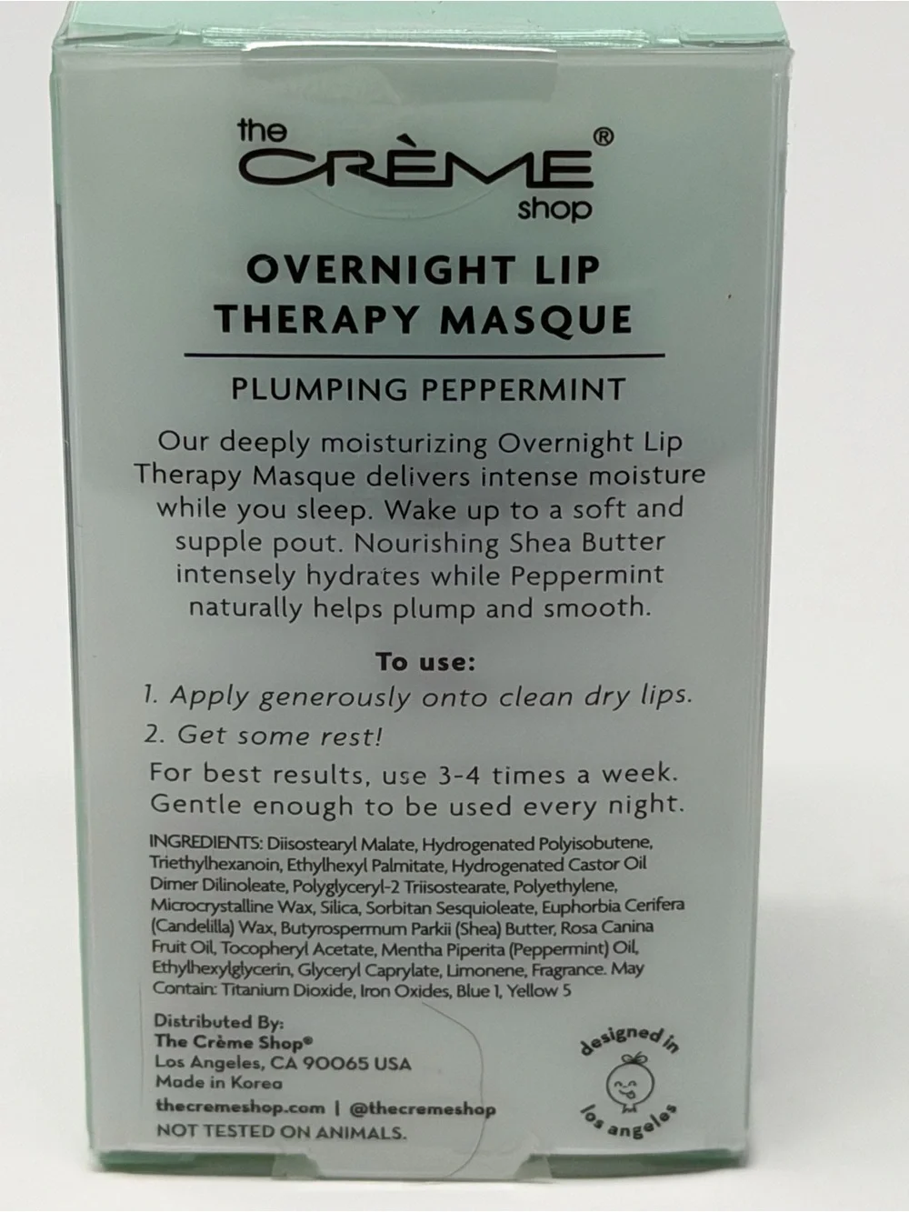 The Crème Shop Overnight Lip Therapy Masque - Plumping Peppermint
